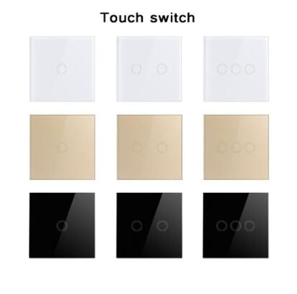 EU/UK Standard-Wandschalter, Licht-Touch-Schalter 2 Gang 1 Weg AC110V-240V Wand-Touch-Schalter