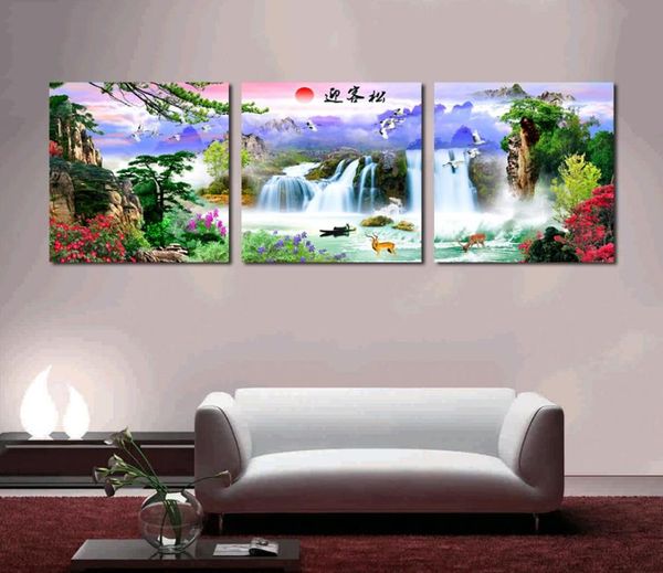 

beautiful scenery mountains plant flowers red sun posters home decoration canvas painting print wall picture for living room