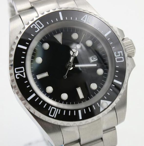

successful mens watch deep ceramic bezel sea-dweller sapphire cystal stainless steel with glide lock clasp automatic mechanical mens watches, Slivery;brown