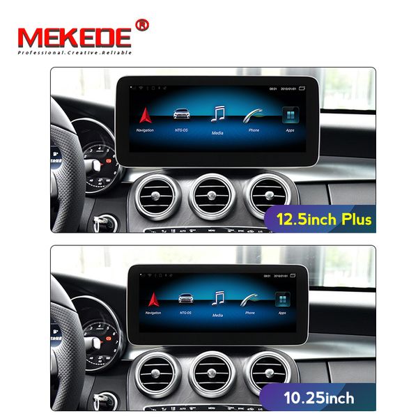 

mekede 12.5'' blu-ray anti-glare screen android 9 car gps radio player for glc w253 c class w205 2014-2019 4g lte 64g rom car dvd