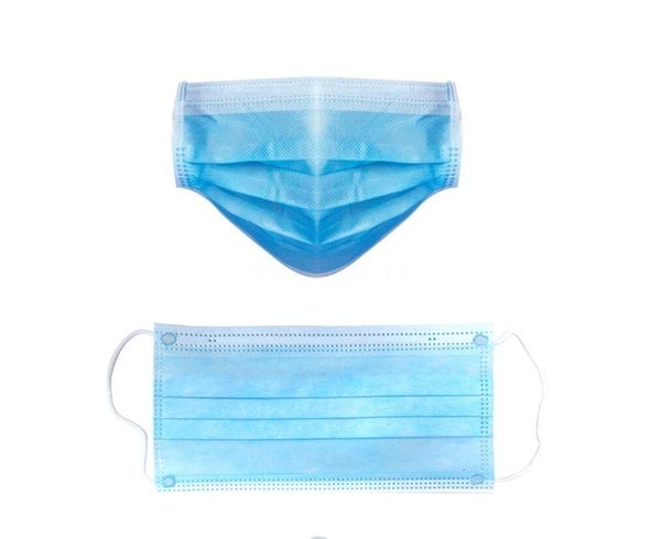 

dhl ship 50 packs of professional 3 layer masks party mask blue breathability is better aa 4fzl