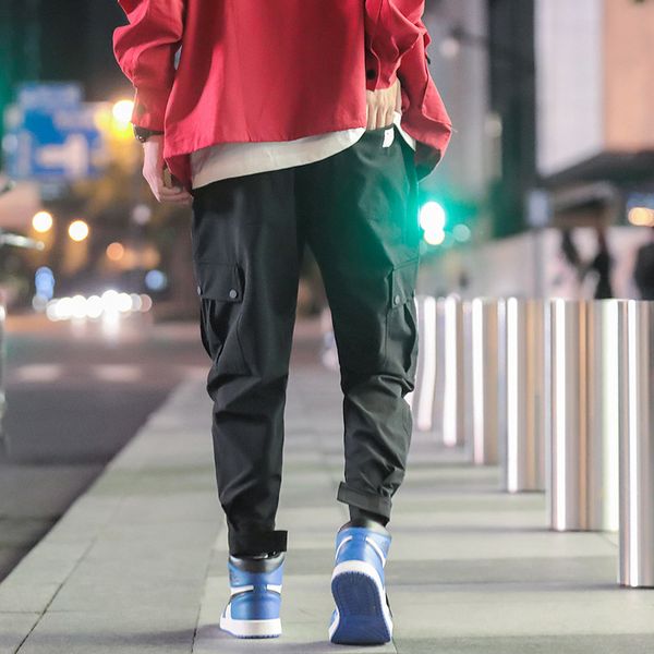 

men's pants men steetwear cargo 2021 overalls baggy black pockets joggers hip hop sweatpants trousers plus size harem