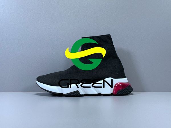 

greenshoe 2020 paris speed trainer черный красный роскошный высокий повседневный носок обувь мужчины женщины дешевые модные дизайнерские кро, Black
