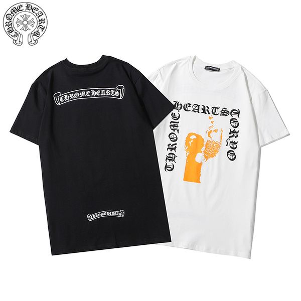 

summer new arrival designer t shirts men women fashion t shirts print tees men women round neck short sleeves, White