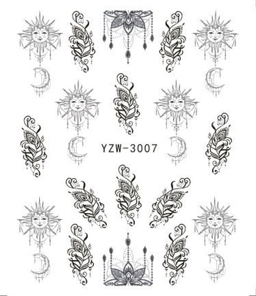 

1 шт. водные наклейки для ногтей стикер черный простое изображение для diy nail art украшения маникюр декор инструмент, Black