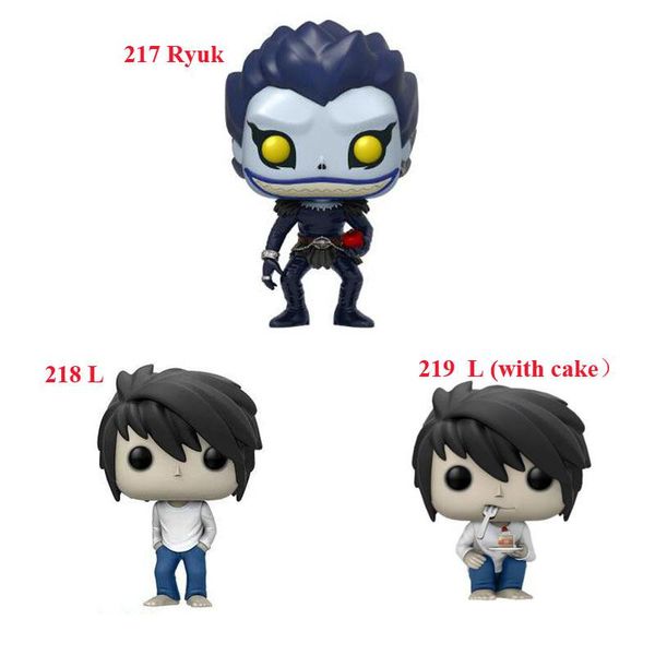 

cute funko pop death note l with cake lawliet 219# lawliet 218 217 action figure toys gift