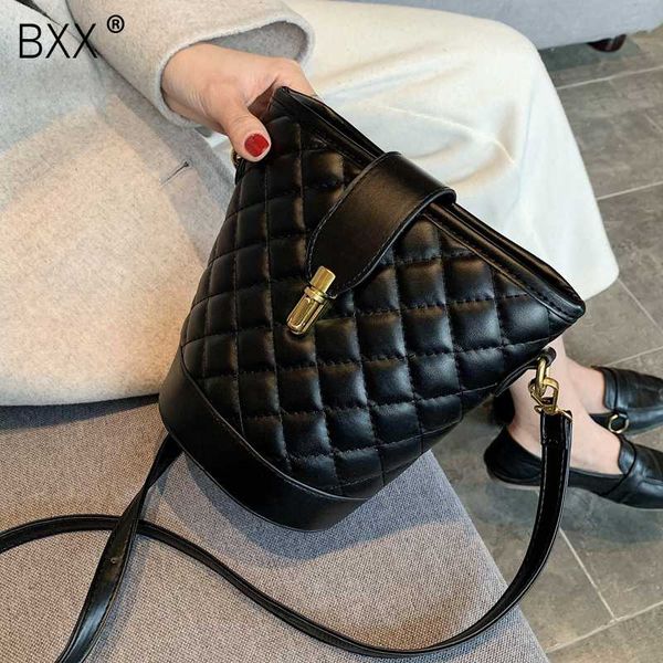 

bxx] сплошной цвет просто кожа crossbody ковш сумки для женщин 2020 весенняя мода плеча сумку lady сумки hk447