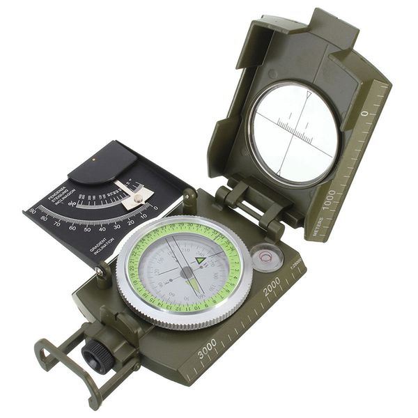 

new professional military army metal sighting compass clinometer camping