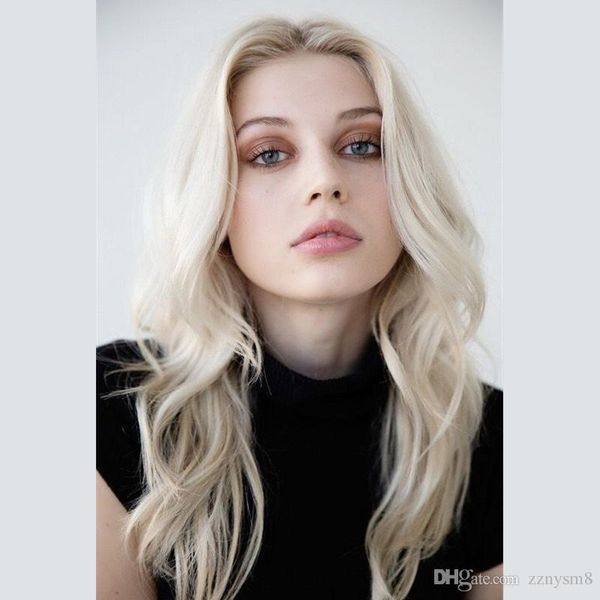 

women blonde long full wavy wig curly natural hair wigs cosplay wig, Black