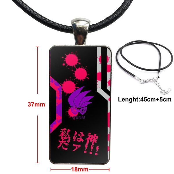 

kamen rider ex-aid mighty avatar design fashion vintage glass women rectangle necklace pendants for girls handmade gift, Silver