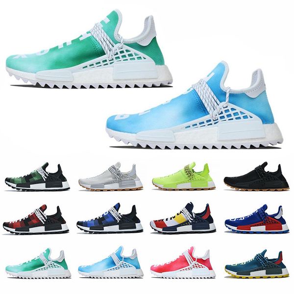 

Pharrell Williams HU Mens Sports Casual Sneakers New Human Race Rainbow Green Blue Womens Trainers Luxury Designer Running Shoes Size 36-47