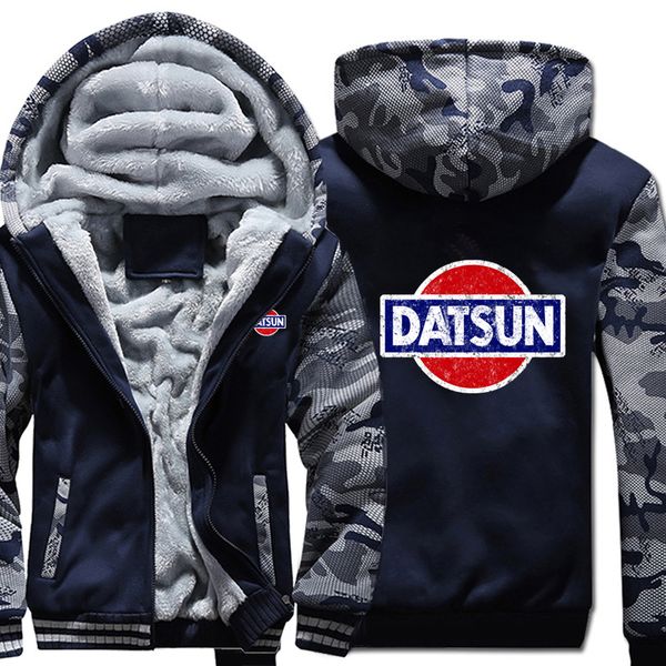 

datsun hoodies winter camouflage sleeve jacket hoody men fleece datsun sweatshirts, Black