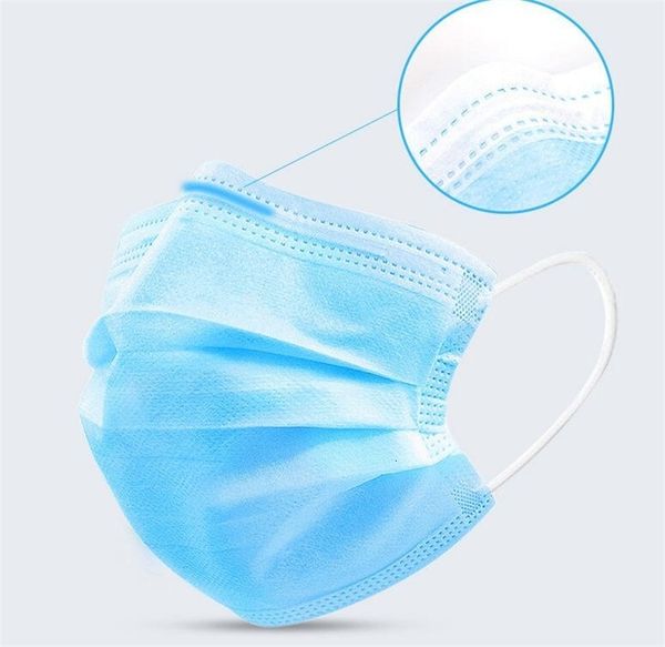 

o5at stock dust proof in 3 layer filter dustproof non woven face masks kf94 hood mask pm2.5black blue