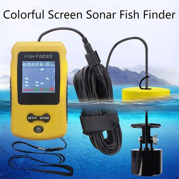 Fish Finder cablato 100M Sensore sonar portatile LCD Fish Finder Ecoscandaglio Fishing Finder Fishfinder per la pesca all'aperto