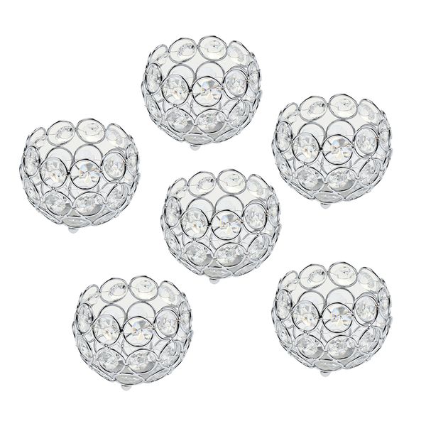 

6 шт. обетные чайные подсвечники серебро / золото хрустальные бусины подсвечник свадебный стол центральные предметы домашнего офиса декор