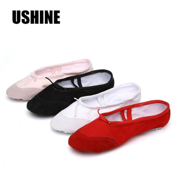 

ushine soft black red white pink flat teacher ballet shoes kids for girls women ballet shoes children canvas