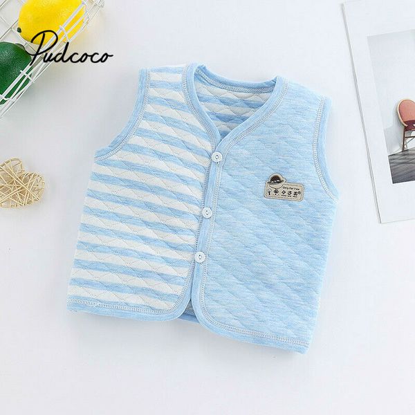 

2020 autumn winter infant kids baby girls cotton vest zip button sleeveless jacket coat outerwear 4 collors 3m-5t, Blue