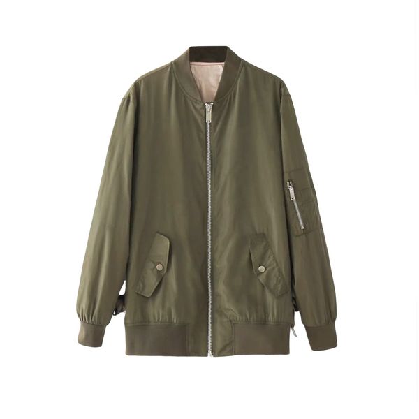 

autumn winter warm women bomber jacket lace up zipper pockets g9149dgr-m, Black;brown