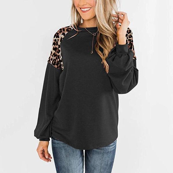 

fashion women long sleeve leopard blouse o neck shirt ladies party dames streetwear blusa femininas elegant plus size#g30, White