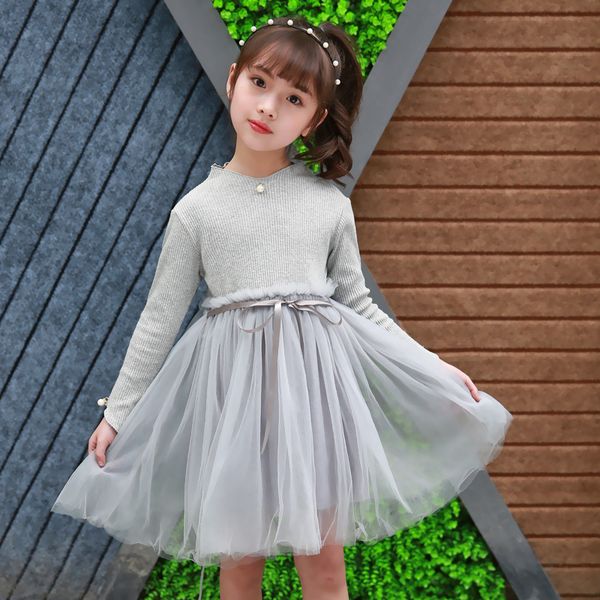 toddler girls mesh princess dress long sleeve a-line kids dresses for girl 2019 new spring autumn sweet children clothing, Red;yellow