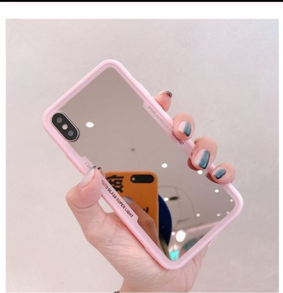 

ultra-thin make up mirror phone case for iphone 11 pro max xr xs max 8 plus soft tpu pink black tpu case cover