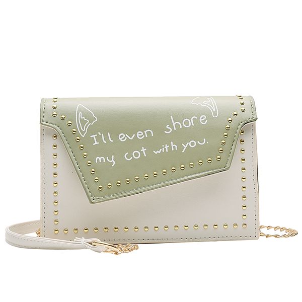 

женщины искусственная кожа кроссбоди женские сумки 2020 заклепки плечо курьерская сумка молодежь женский письмо сумки цепи тотализаторы muje