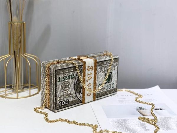 

fashion dollar pattern box design pu leather women daily clutch bag chain purse shoulder bag tote ladies handbag crossbody