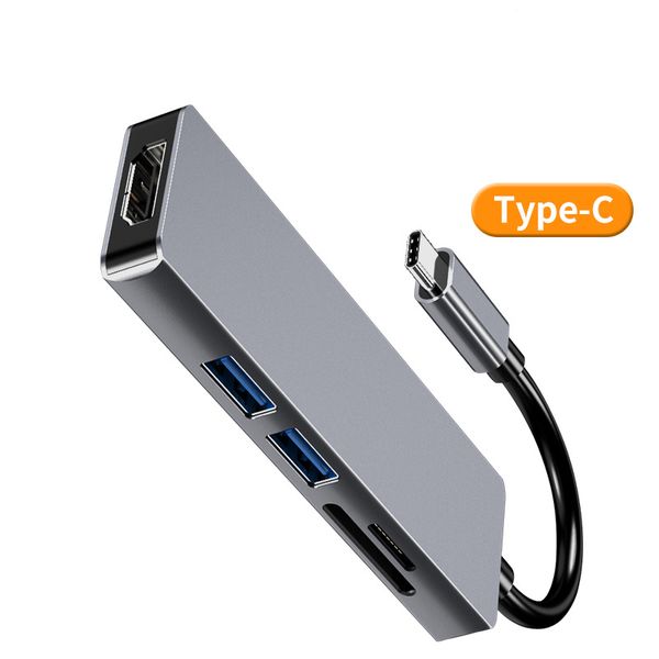 

5-in-1 type c hub usb c to rj45 hdmi usb audio ports with hub tf sd reader for macbook samsung huawei new
