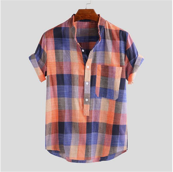 

summer male designer tees plaid short sleeve single breasted polo shirts fashion city style mens clothing, White;black