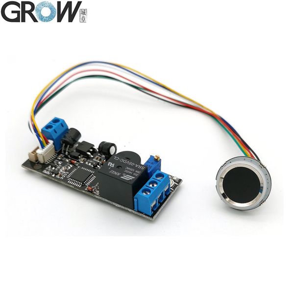 GROW K202 + R502-A DC12V Scheda di controllo accessi per impronte digitali a basso consumo energetico + Modulo per impronte digitali LED ad anello piccolo R502-A