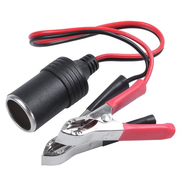 

car battery terminal clip-on cigarette lighter power socket adaptor 12v camping