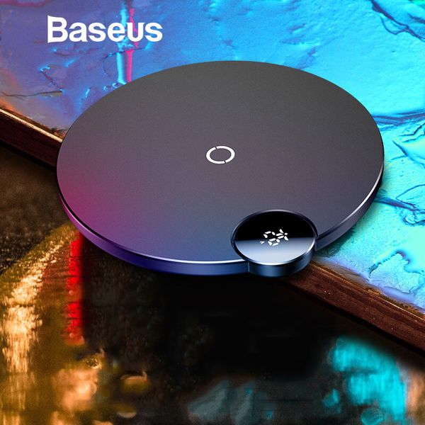

baseus 10w qi wireless charger for samsung s10 note 9 xiaomi mi 9 charging pad with led display for iphone xs max 8 huawei p30