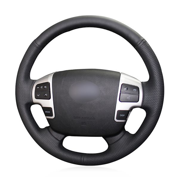 

hand-stitched black artificial leather car steering wheel cover for land cruiser 2008-2015 2007- 2013 sequoia 2008