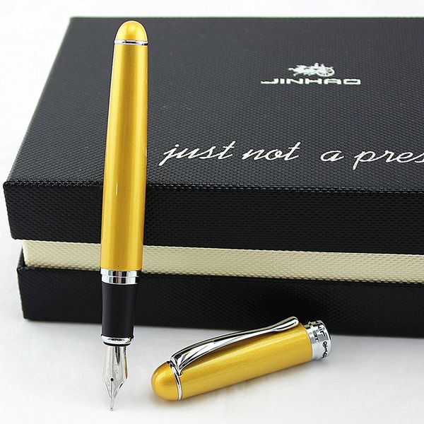 

jinhao x750 metal gold fountain pen 0.5mm shine platinum steel school office business writing ink pens gift stationery