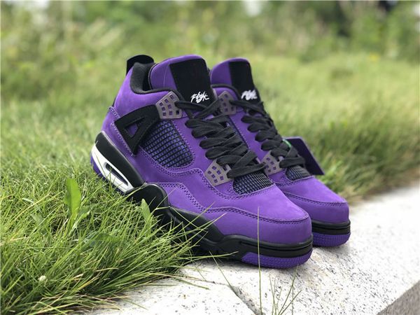 

limited edition трэвис скотт 4 фиолетовый черный человек баскетбол дизайнерские обувь new iv замша cactus jack мода спорт кроссовки лучшие к