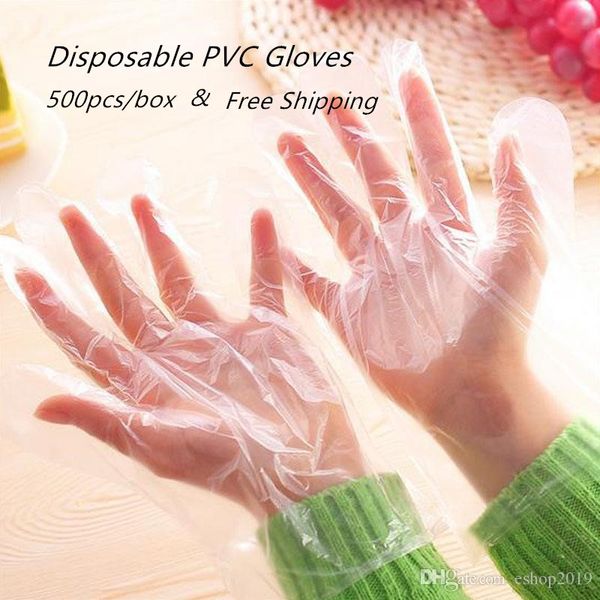 

dhl доставка 500 шт. / компл. пищевые пластиковые пвх одноразовые перчатки для ресторана кухня барбекю экологически чистые пищевые перчатки