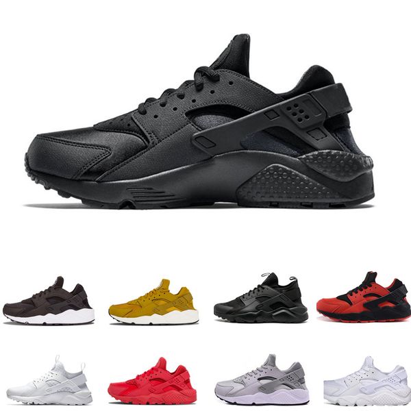 

2018 new air huarache 1 i run premium men women casual shoes pink yellow sneakers trainers huaraches mens womans huraches sports shoes, Black