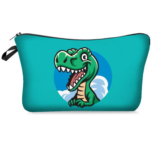 

dino smile 3d printing makeup bags with multicolor pattern cute cosmetics pouchs for travel ladies pouch women cosmetic bag