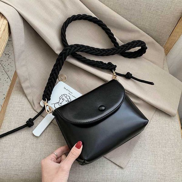 

simple pu leather crossbody bags for women 2020 weave shoulder belt casual mini bag good quality lady's pouch bolsos para mujer