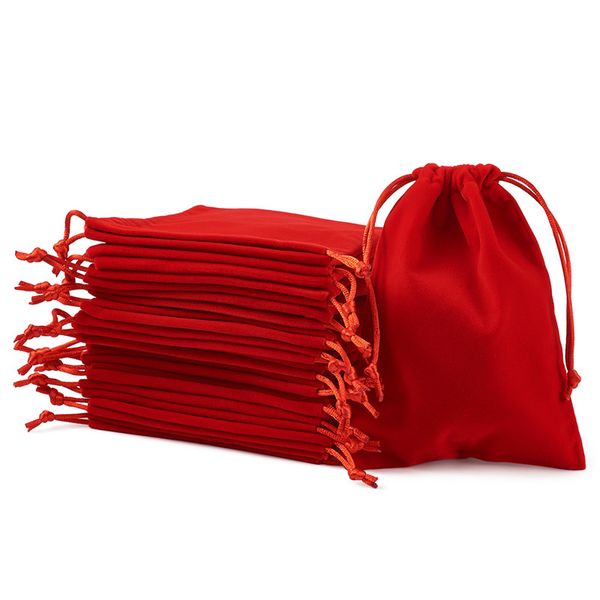 

pandahall 20pcs 16x12cm velvet jewelry bags pouches for jewelry packing display drawstring gift bags wedding, Pink;blue