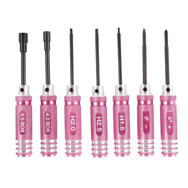 

new popular 7pcs hex rc helicopter plane car screw driver tool kit pink uk stock