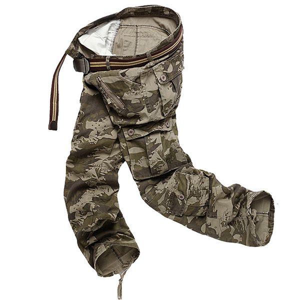 

buluomu 2019 fashion camouflage tooling large size men's multi-bag outdoor casual pants, Black;gray
