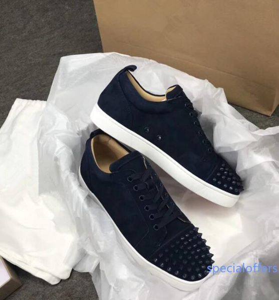 

elegant junior spikes sneakers shoes low rivets red bottom shoes women,men casual trainers wholesale ing, Black