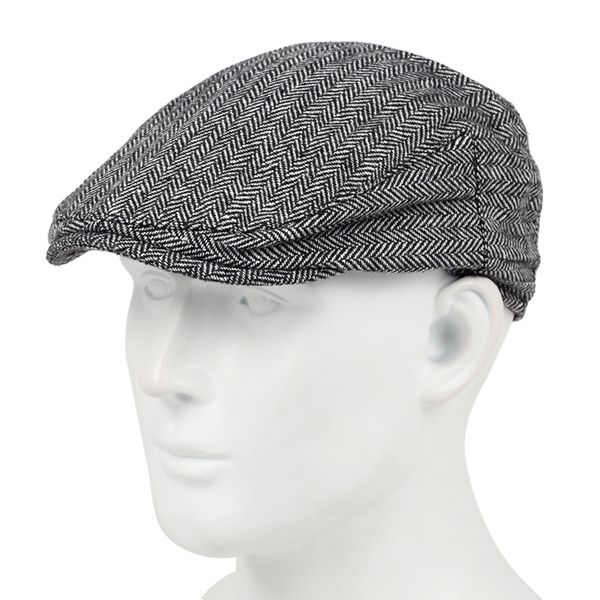 

character grid style beret hats fashion outdoor windproof cold hat men's and women's universal cap cotton warm caps, Blue;gray