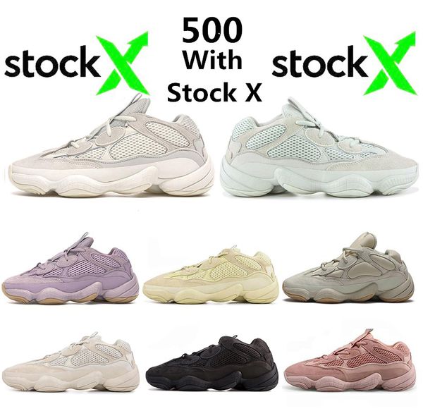 

with box soft vision stone desert rat 500 running shoes bone white 500s utility black salt super moon yellow mens trainers sport sneakers, White;red