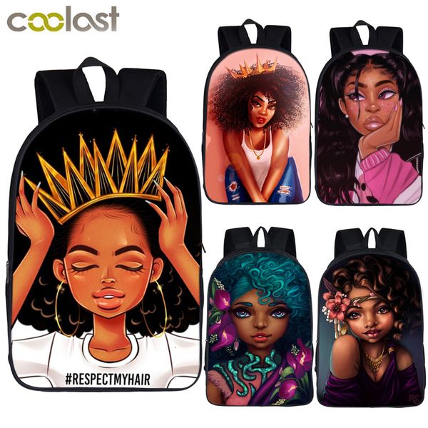 

afro lady girl backpack africa beauty princess girls children school bags for teenager brown girl school backpack women book bag sh190918