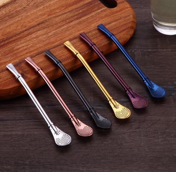 

200pcs stainless steel straws metal drinking straws filter stirring spoon for yerba mate bombilla gourd