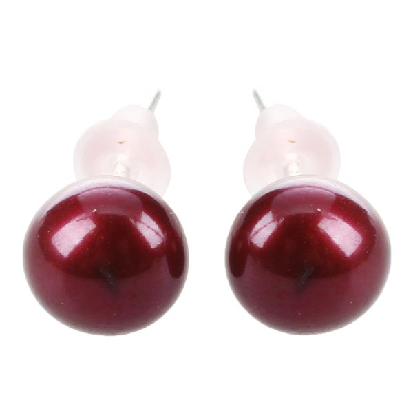 

7 pair round freshwater pearl bead earrings studs 5-6mm hot, Golden;silver