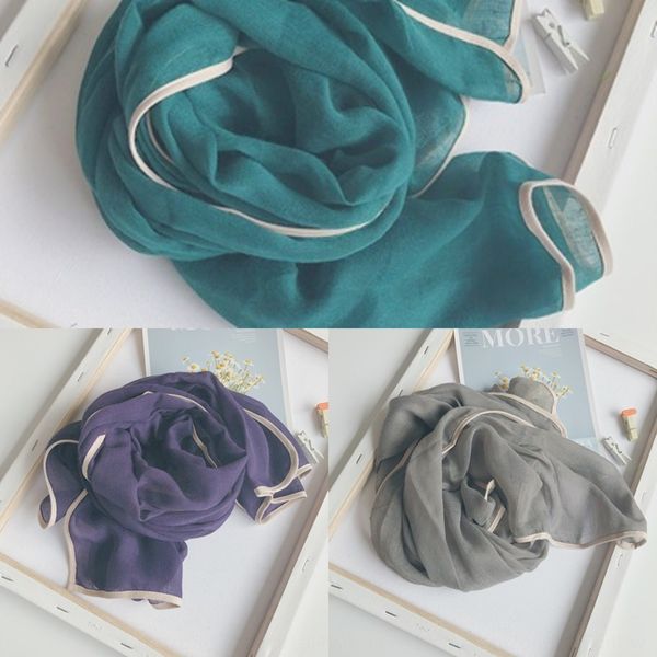 

qiu nan 2020 solid color labeling children's baby cotton and linen scarf children's cotton and linen scarf, Red;brown