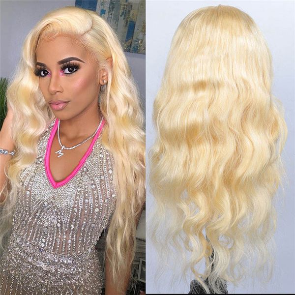 

brazilian 613(blonde) body wave human hair color full lace wig with baby hair glueless lace front wigs, Black;brown